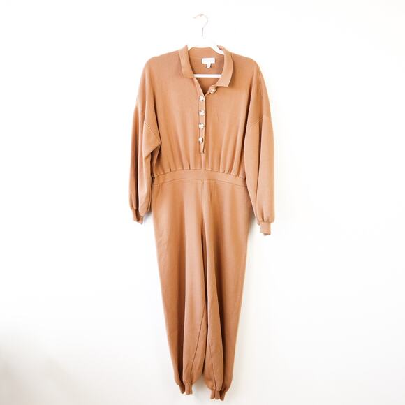 Pretty Lavish Darcie Knit Jumpsuit Brown Large - Picture 2 of 12